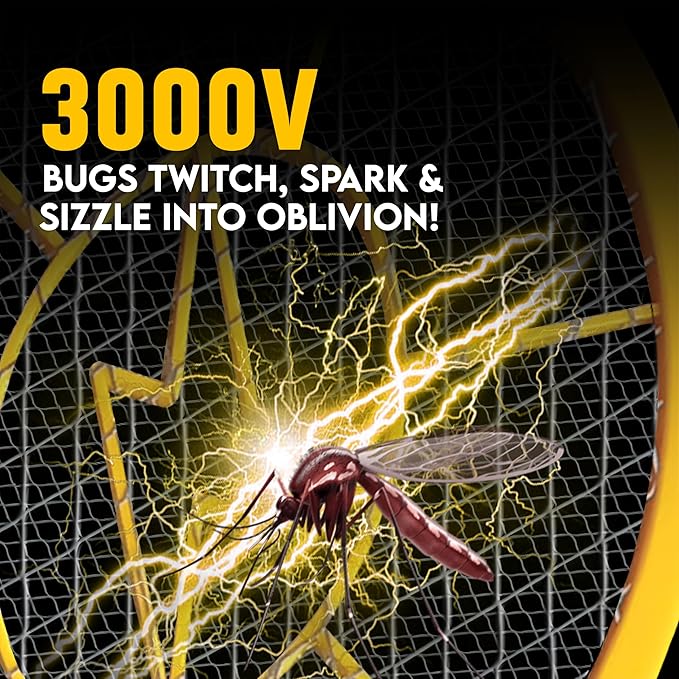 DEVOGUE® Pack of 2 Electric Fly Swatter Bug Zapper Battery Operated Flies Killer Indoor & Outdoor Pest Control Mosquito Zapper and Insect Catcher Racket (Packing May Vary)